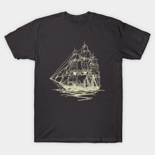 Sailing ship T-Shirt by Vick Debergh